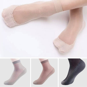 Transparent Silk Yoga Socks